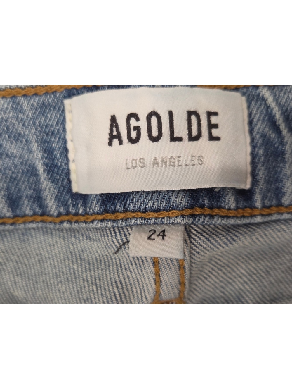 AGOLDE Nico Mid Rise Slim Fit Distressed Raw Hem Denim Jeans Womens Size 24 - Picture 2 of 8
